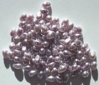 100 4x6mm Lilac Pearl Glass Drop Beads